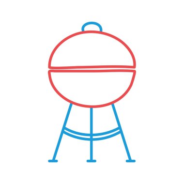 bbq ızgara satırı ve biçim ikonu vektör tasarımını doldur
