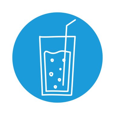 Glass drink block tarzı ikon vektör tasarımı