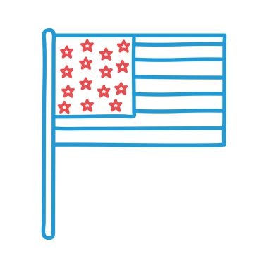 ABD bayrak hattı ve biçim ikonu vektör tasarımını doldur