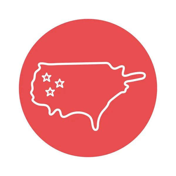 Usa map block style icon vector design — 스톡 벡터