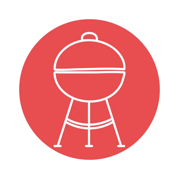 Bbq grill bloco estilo ícone vetor design — Vetor de Stock