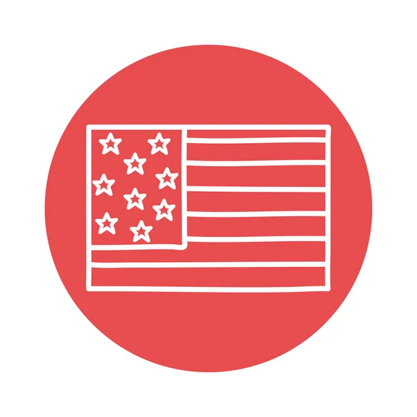 Usa flag block style icon vector design — Vettoriale Stock