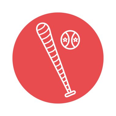 Beyzbol blok biçim ikon vektör tasarımının top ve sopası