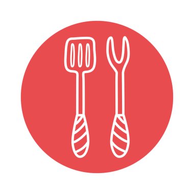 Çatal ve spatula blok biçim vektör tasarımı