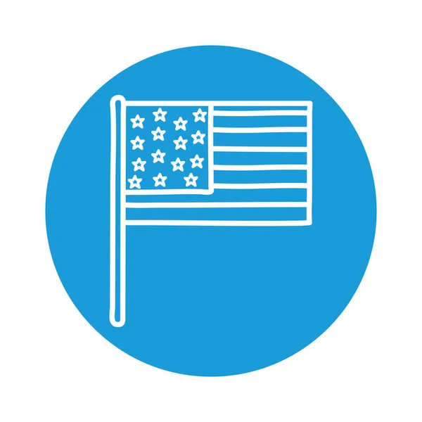 Usa flag block style icon vector design — Vettoriale Stock