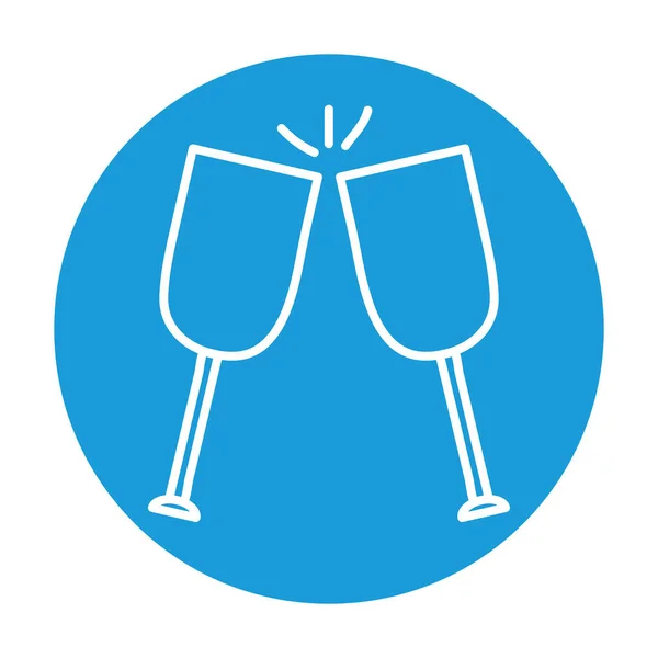 Beber vasos sacudiendo bloque estilo icono vector diseño vector diseño — Archivo Imágenes Vectoriales