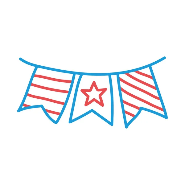 Usa banner pentant line and fill style icon vector design — 스톡 벡터