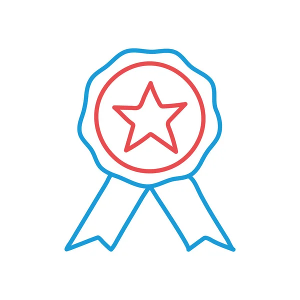 Timbre sceau avec ligne d'étoiles et design iconvectoriel de style remplissage — Image vectorielle