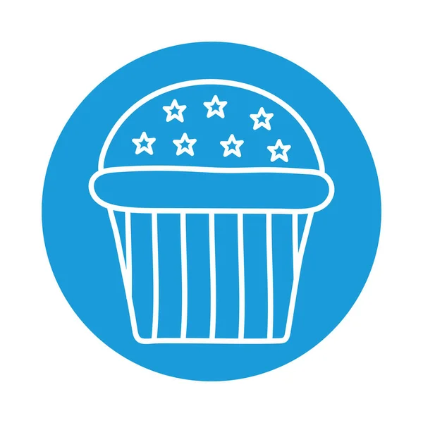 Cupcake blok stijl pictogram vector ontwerp — Stockvector