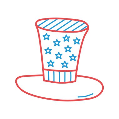 ABD şapka satırı ve biçim ikonu vektör tasarımını doldur