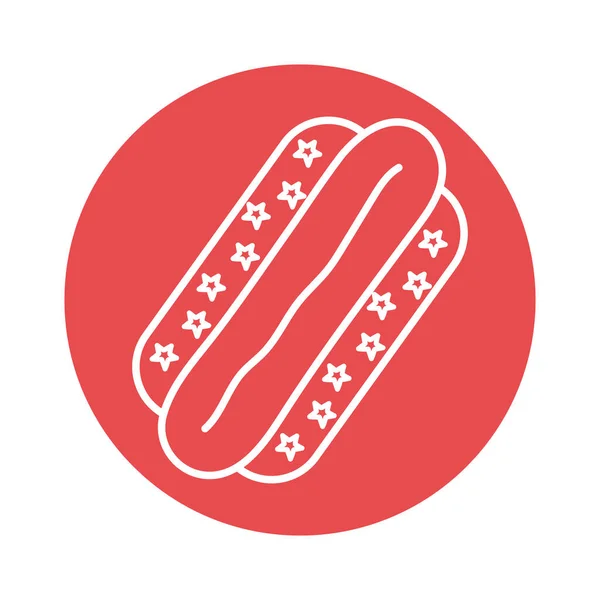 Hot dog blok stijl pictogram vector ontwerp — Stockvector