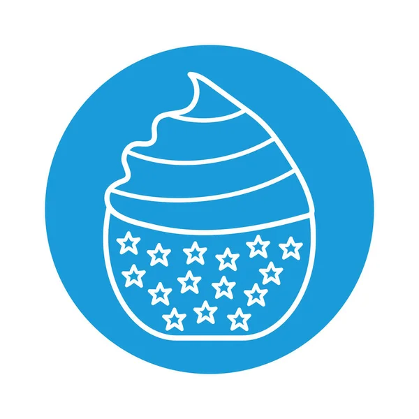 Design de vetor ícone de estilo de bloco de copo de sorvete — Vetor de Stock