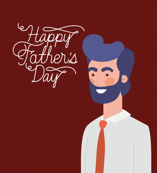 Boldog apák napi szöveg és férfi rajzfilm vektor tervezés — Stock Vector