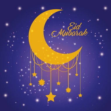 Işık saçan vektör tasarımlı Mübarek Ayı
