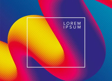 Çerçeve vektör tasarımı ile canlı renkli ve dalgalı arkaplan