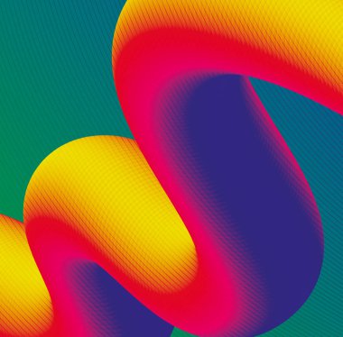 Canlı renklendirilmiş ve akış arkaplan vektörü tasarımı ile el sallanmış