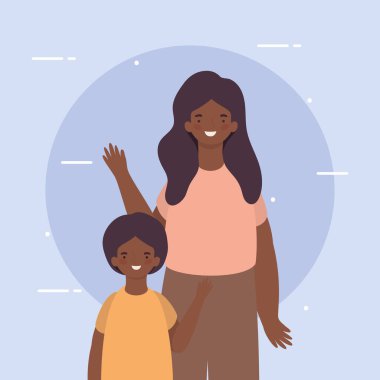 Ana oğul vektör tasarımı