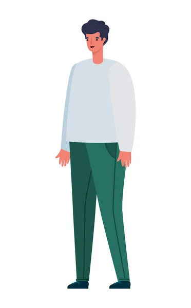Ізольований аватар чоловік мультфільм з чорним волоссям Векторний дизайн — стоковий вектор