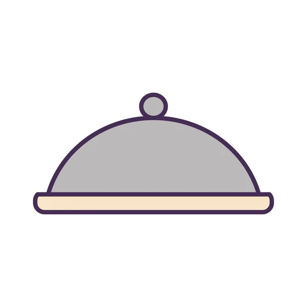 Linha de prato de alimentos e design de vetor ícone de estilo de preenchimento — Vetor de Stock