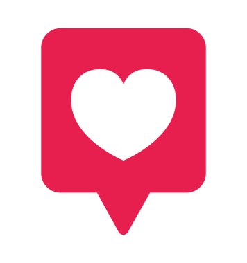 Kabarcık vektör tasarımında izole edilmiş kalp simgesi