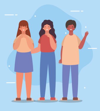 Mutlu kadın ve erkek çizgi film vektör tasarımı