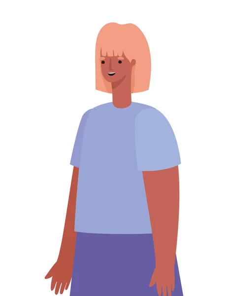 Isolated avatar woman cartoon with blond hair vector design — Stock Vector
