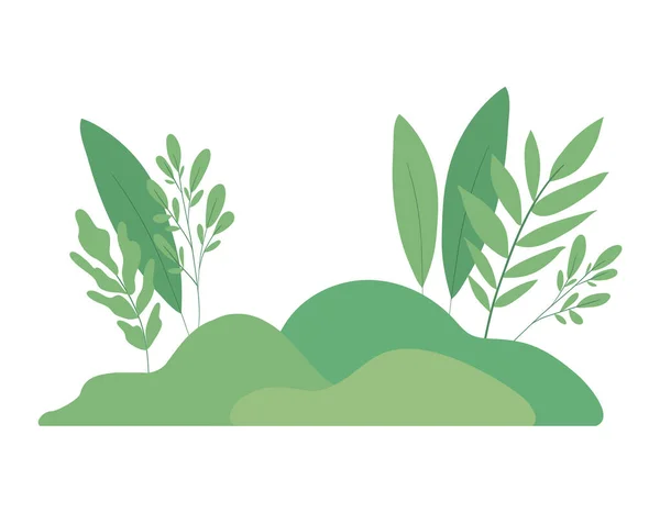 Folhas verdes isoladas design vetorial — Vetor de Stock