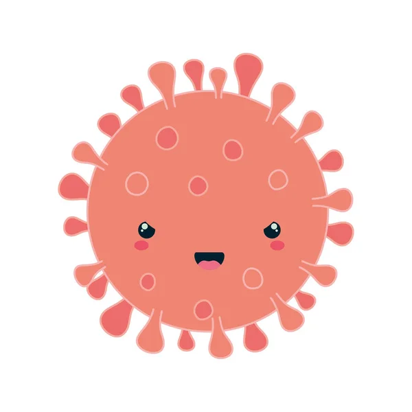 Covid 19 virus kawaii diseño de vectores de dibujos animados — Archivo Imágenes Vectoriales