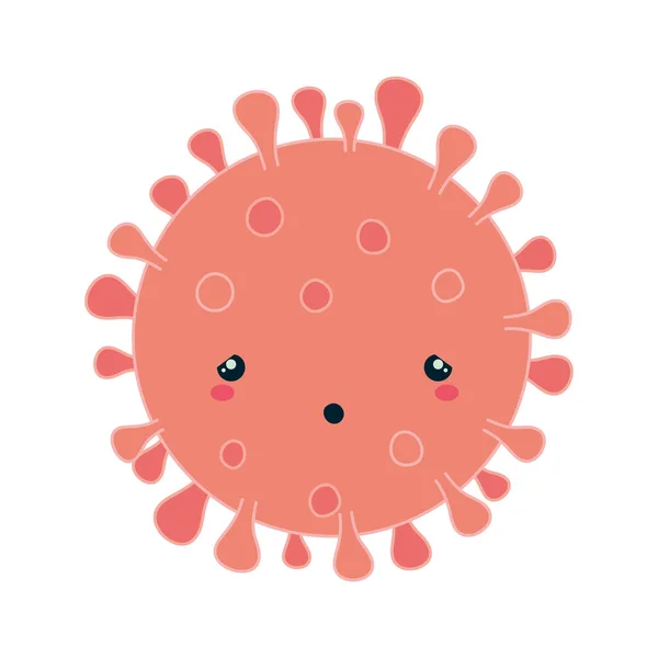 Covid 19 virus kawaii diseño de vectores de dibujos animados — Archivo Imágenes Vectoriales