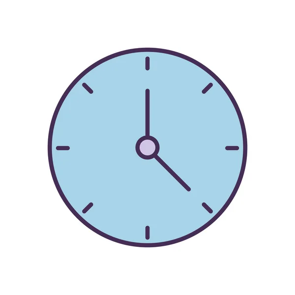 Ligne d'horloge isolée et design vectoriel icône de style de remplissage — Image vectorielle