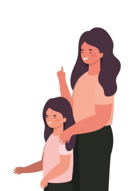 Anne ve kız vektör tasarımı