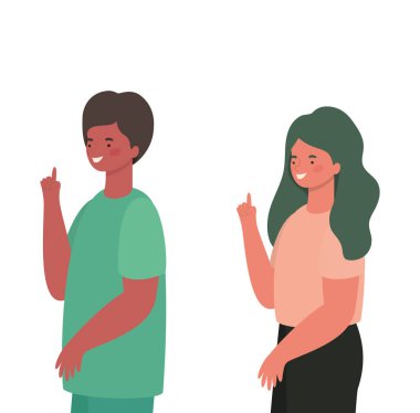 Erkek doktor ve kadın avatar vektör tasarımı