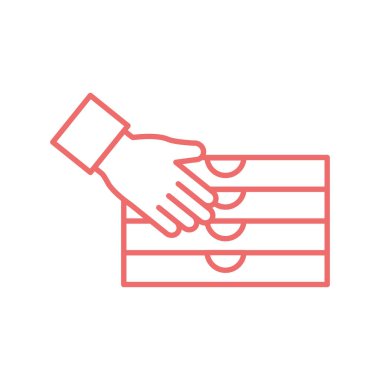 Pizza kutuları satırı biçim vektör tasarımı ile el