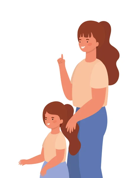 Madre con diseño de vectores hija — Vector de stock