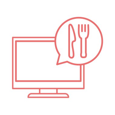 Çatal bıçak satırı biçim vektör tasarımlı bilgisayar