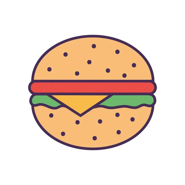 Linia hamburger i wypełnić styl wektor projektu ikony — Wektor stockowy