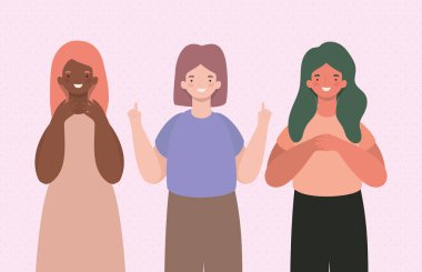 Mutlu kadın çizgi film vektör tasarımı