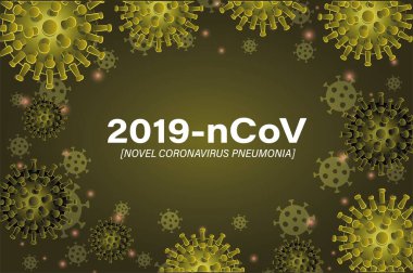 2019 ncov romanı Coronavirus ve pnömoni yeşil arkaplan vektör tasarımı önünde
