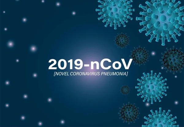 2019 ncov romance coronavírus e pneumonia na frente do projeto de vetor de fundo azul —  Vetores de Stock