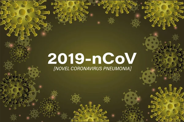 2019 ncov romance coronavírus e pneumonia na frente do projeto de vetor de fundo verde —  Vetores de Stock