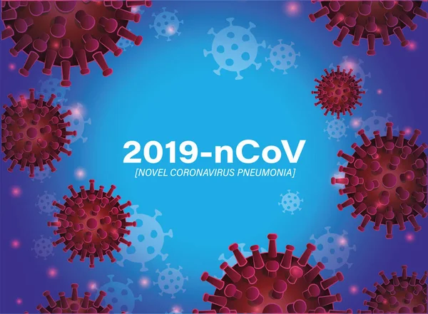 2019 ncov novel coronavirus and pneumonia in front of purple background vector design — Stockový vektor