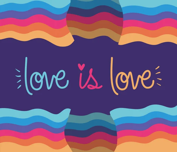 Aşk, lgtbi bayrak tasarımı arasındaki aşktır. — Stok Vektör