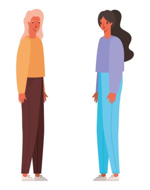 Kadınlar karikatür vektör tasarımını avatarlar