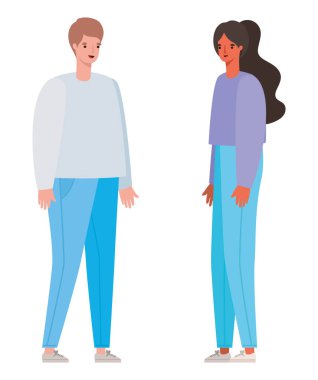 Kadın ve erkek avatar vektör tasarımı