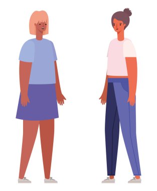 Kadınlar karikatür vektör tasarımını avatarlar