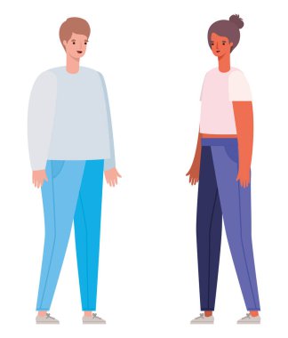 Kadın ve erkek avatar vektör tasarımı