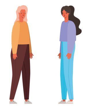 Kadınlar karikatür vektör tasarımını avatarlar