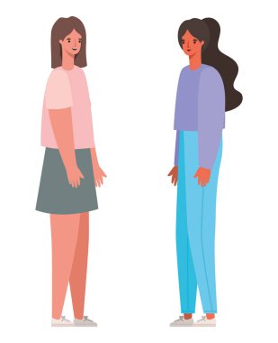 Kadınlar karikatür vektör tasarımını avatarlar