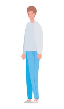 izole edilmiş Avatar adam çizgi film vektör tasarımı