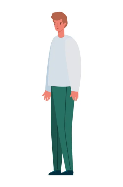 Изолированный аватар человек мультипликационный векторный дизайн — стоковый вектор